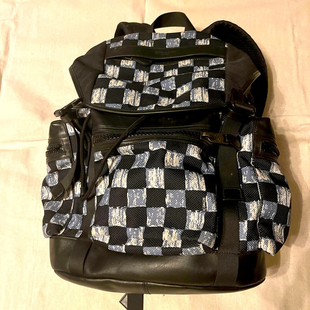 Coach brand checkered backpack
